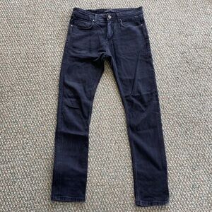 Zara premium denim black mid rise skinny jeans size 8